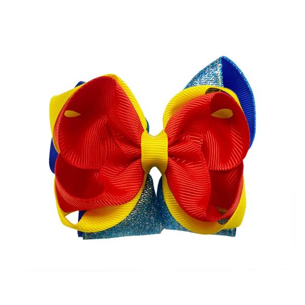 

new kids hair clip with bow glitter cute hair bows, Slivery;white