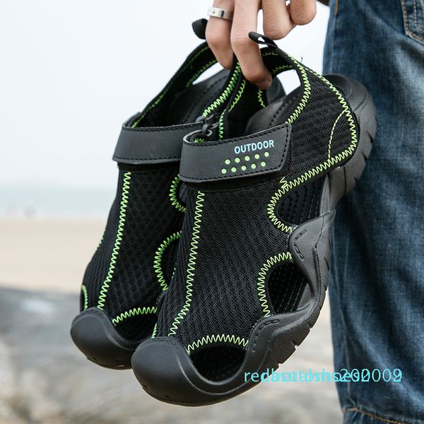 

2020 new men sandals summer flip flops slippers men outdoor casual shoes male sandals water shoes sandalia masculina 40-48 c09 r02, Black