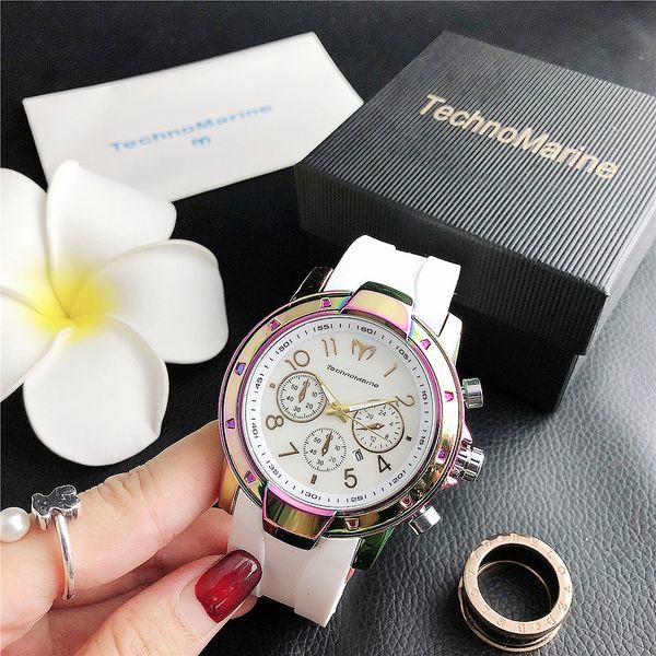 

2020 new french high-quality swiss quartz watch outdoor sports marine version of multi-style silicone wristwatch with box for dropshipping, Slivery;brown