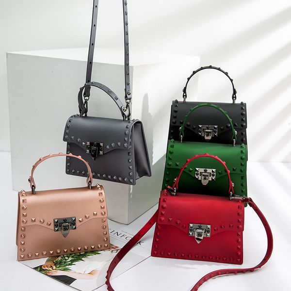 

2020 new korean style fashion matte riveting nail gel bag all-match one-shoulder cross-body mini bag for women