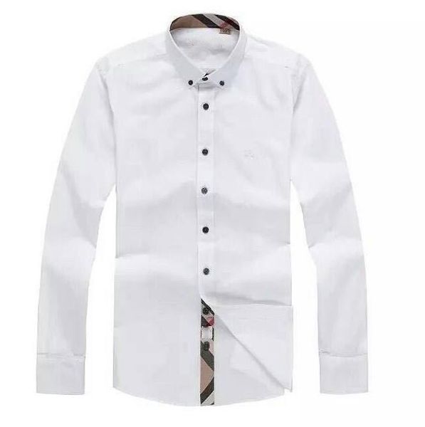 

2020 american business brand self-cultivation plaid shirt, fashion designer brand long-sleeved cotton casual shirt striped co-dress shirt 10, White;black