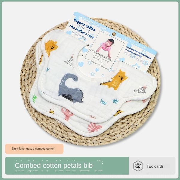 

младенцы нагрудников младенцев оснастка bib младенцев анти-слюна 8-слой чистого хлопка марлевых вращающиеся на 360 градусов лепестки поглоща