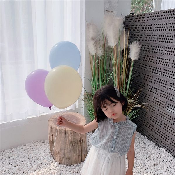 

youyou base doll cat rice 2020 new color bar all-match flower stand collar sleeveless base children's doll shirt, White;black