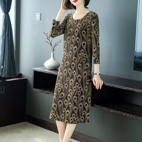 

9d8lh 2020 mid-length printed base skirt mom high-end western style for underpants women 2020 mid-length printed base skirt mom high-end wes, Blue