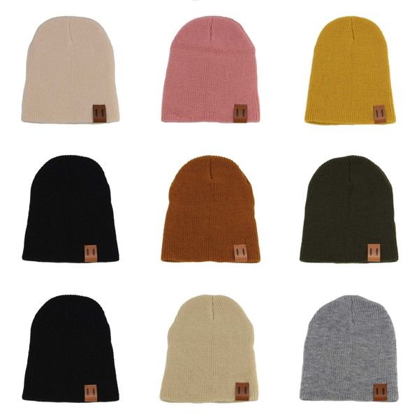 

women warm winter knitted cc labeling beanies hats chunky soft stretch wool flanging knitted skully cap pure color#831, Blue;gray