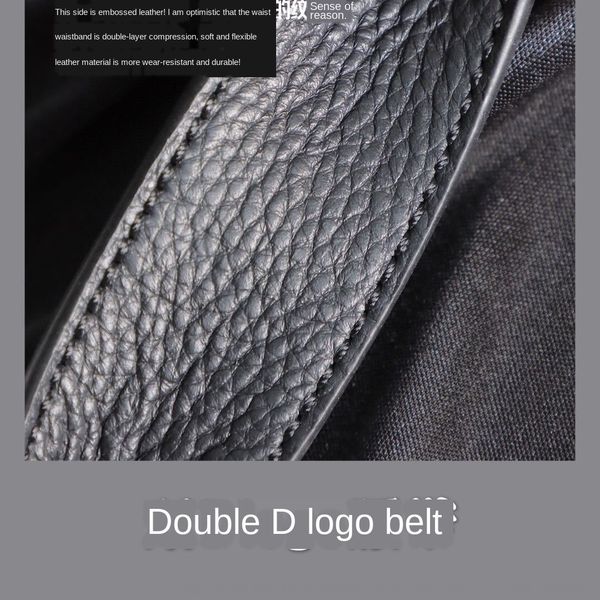 

c0703 double d letter letter metal metal leather men's and women's belt gift box belt, Black;brown