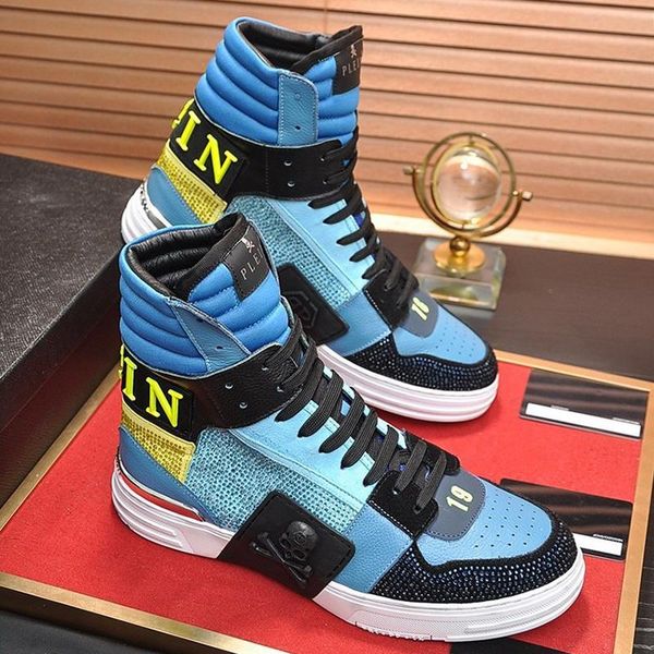 

phantom kick $hi -crystal sneakers men 's shoes outdoor walking footwears high lace -up sports casual men boots s, Black