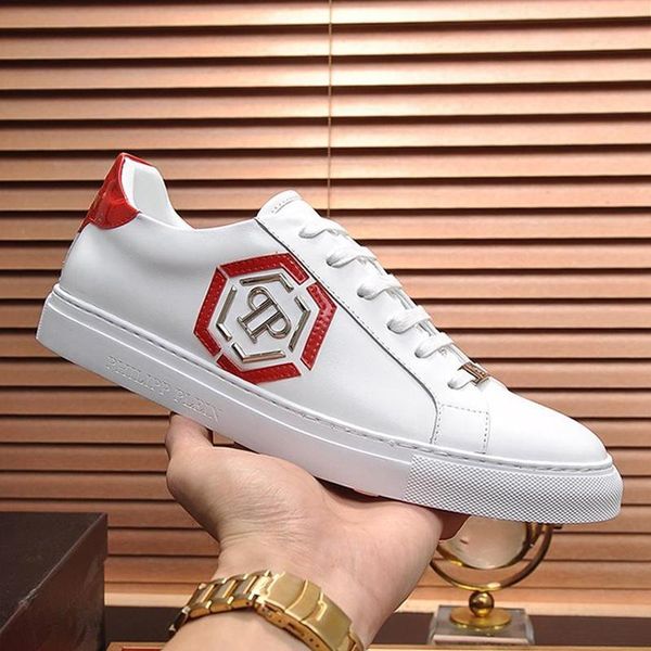 

luxury men shoes leather casual lace -up zapatos de hombre men shoes fashion lo -sneakers hexagon chaussures pour hommes mens shoes casu, Black