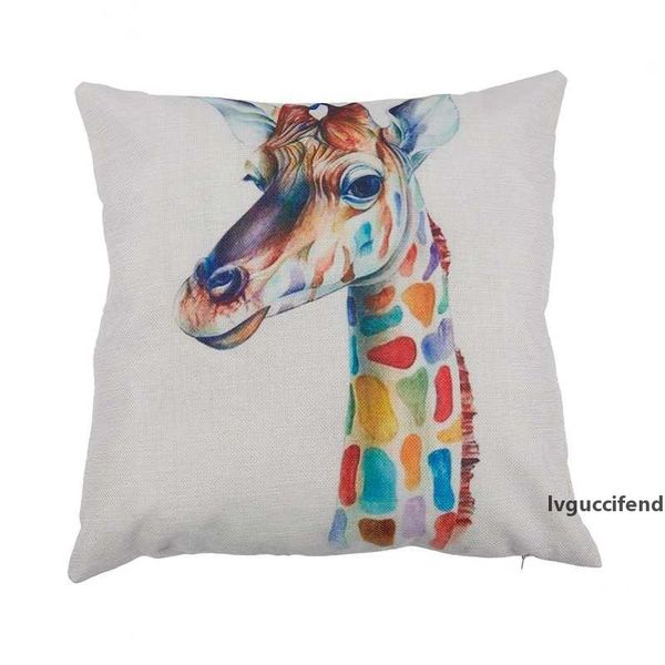 

promotion flax decorative throw pillow case cushion cover(color giraffe)45*45cm