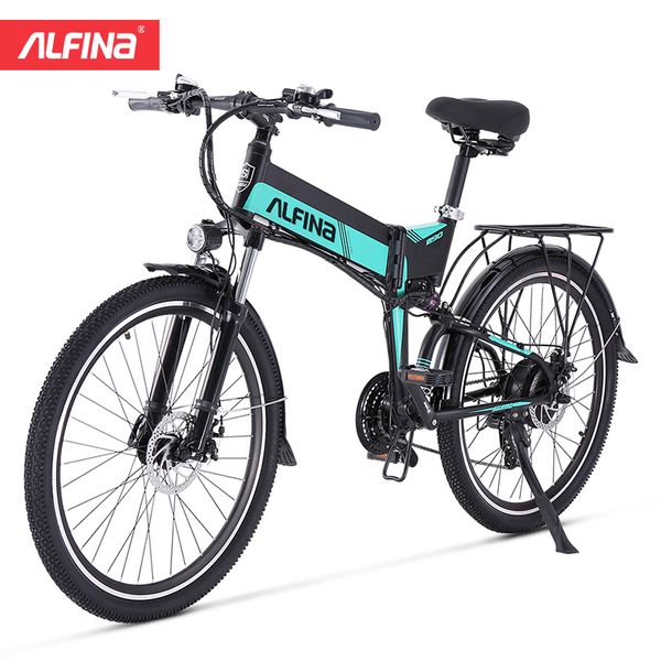 

alfina 2020new youtube super smart electric bike 250w 40km mountain 21 speed ebike electric bike factory direct sale, Silver;blue