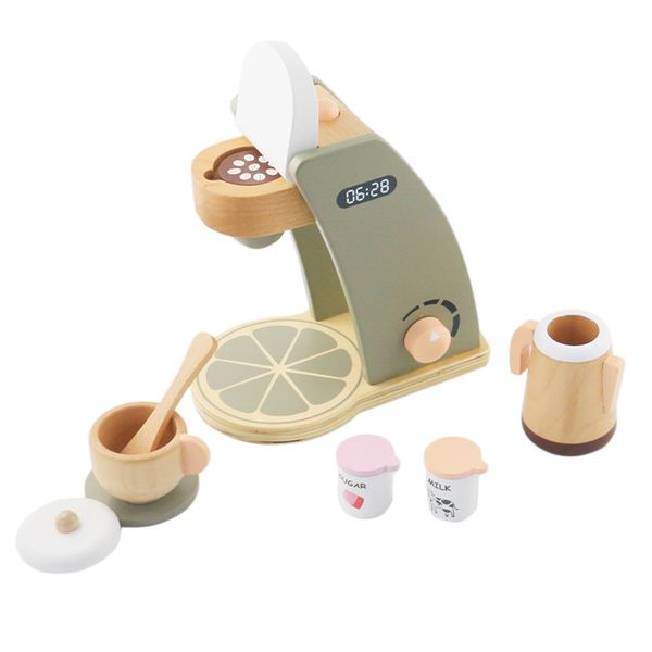 

wooden baby toys coffee machine for kids and children kitchens and play food pretend play and dress-up