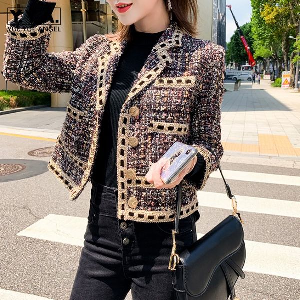 

women's jackets brand fashion women short tweed jacket single breasted twill slim fit office ladies elegant outwear coat chaqueta mujer, Black;brown