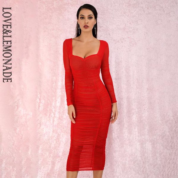 

площадь lovelemonade sexy воротник красный упругие сетки тонкий с длинным рукавом over-the-колено платье партии (с облицовкой) lm81941-1, Black;gray