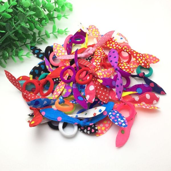 

korean style children's towel rope rabbit ear rubber hair band rubber band 2 yuan store hair accessories headdress, Slivery;white