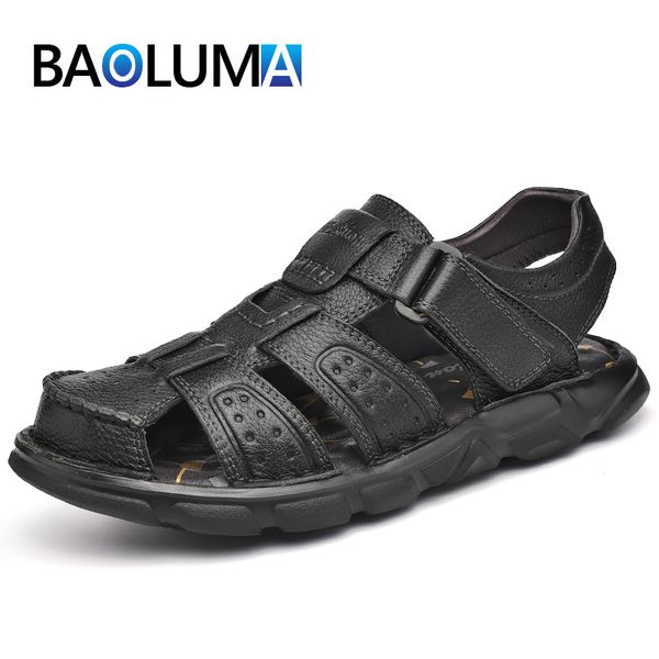 

men's sandals 2020 summer men's shoes trend style men beach sandals outdoor mens designers summer zapatillas hombre, Black