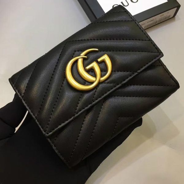

2020 short wallet designer leather short wallet brand for women short wallet card holder with gift box, Silver