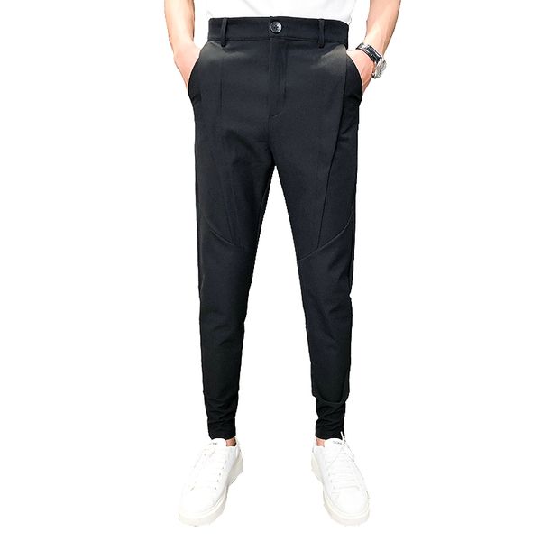 

fashion black mens suit pants spring and autumn teen black trousers slim design pants men size 28-36 man pant, White;black