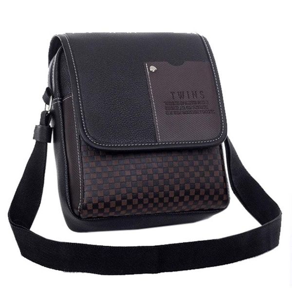 

adjustable strap fashion pu leather daily school travel crossbody briefcase solid men messenger bag gift interlayer working