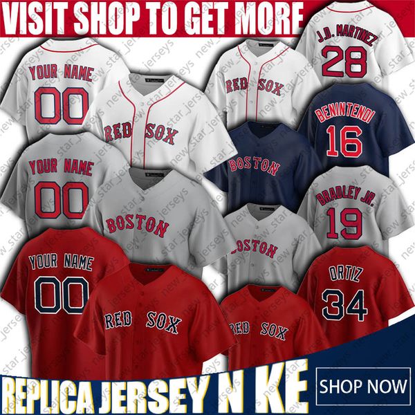 

пользовательские бейсбол трикотажные изделия 34 david ortiz 28 j.d. мартинес джерси 16 эндрю benintendi джерси 19 джеки брэдли младший джерс, Blue;black