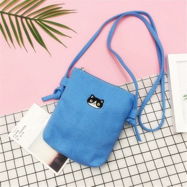 

дети мини-сумка холст печать корона cat девочка плечо клатчи crossbody сумка девушка женщина plain посланник сумка crossbody тас