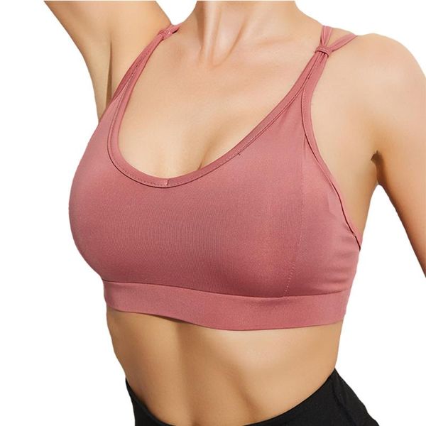 

твердо проложенный спорт бюстгальтер push up backless дышащий crop top для фитнес cross назад activewear для женщин gym, White;black