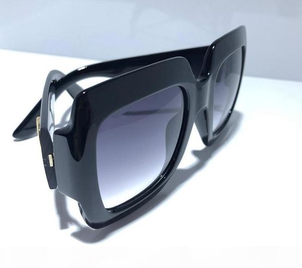 

e popular women goggle sunglasses designer 0053 summer generous style square full frame solid color glasses uv protection 0, White;black