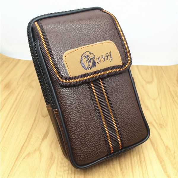 

leather belt running men's double zipper mobile phone belt mobile phone verticalrunning bag waist bag