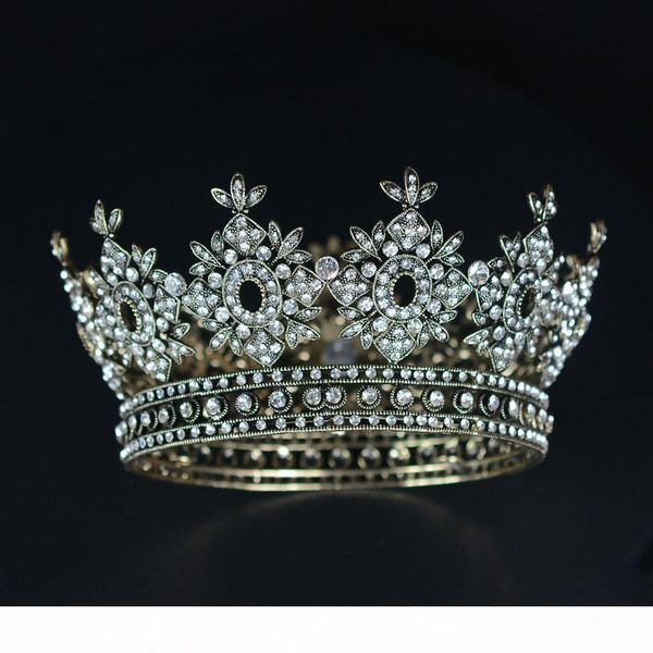 

l snuoy vintage royal queen crown for women pageant hair ornaments wedding hair accessories bridal tiara headpieces coroa de noiva c181, Slivery;golden
