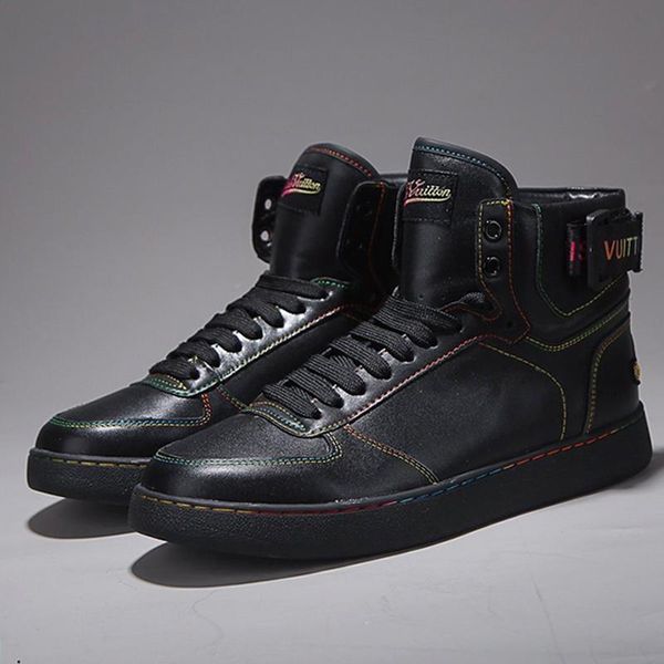 

fashion rivoli sneaker boots mens shoes comfortable luxury footwears lace -up plus size men boots scarpe sportive da uomo, Black