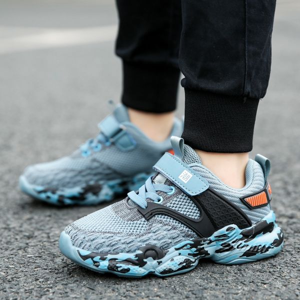 

shengbao new sneakers children's flying weaving medium and large children's casual sports shoes trendy shoes for boys and girls, Black