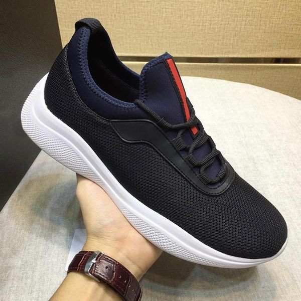 

fashion mesh and neoprene sneakers men 's shoes outdoor walking lightweight shoes lace -up casual men sports shoes scarpe sportive da, Black