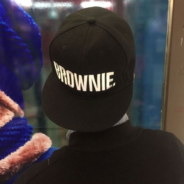 

new blondie brownie letter flat flat cap baseball cap hat all-match men's and women's baseball hat fashion, Blue;gray