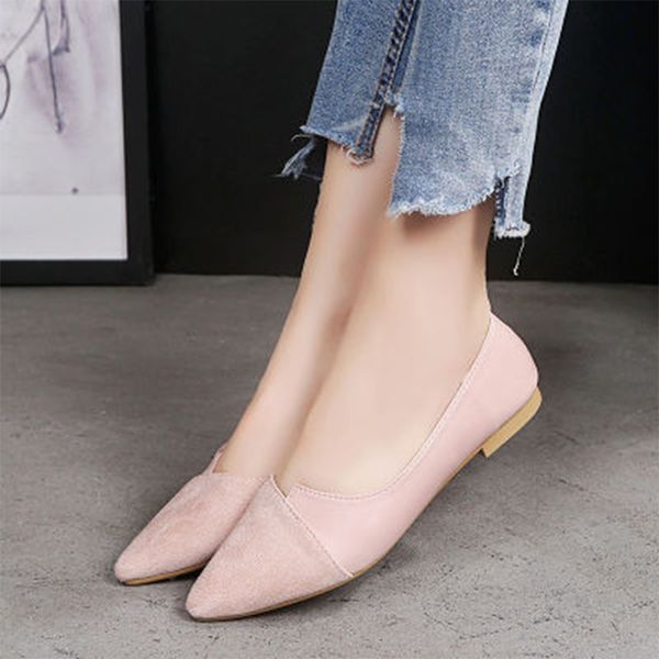 

elegant woman loafers women shallow shoes female comfortable pointed toe flats 2020 ladies spring slip on women's footwear, Black