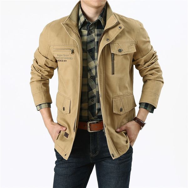 

plus size m-6xl jacket men autumn winter outwear cotton mens long jackets coat male multi-pocket jaqueta masculina, Black;brown