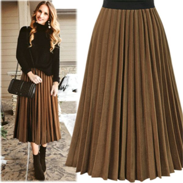 

autumn new chiffon pleated skirt folding chiffon skirt streetwear slim pleated leisure pencil, Black