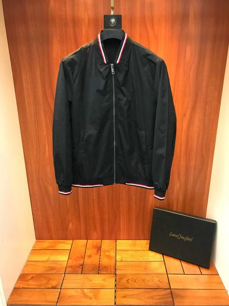 

2020 нового бренда мужской бермудских сек европейская печать куртки с длинными рукавами весной и осенью v-образным вырезом молния роскошный, Black;brown