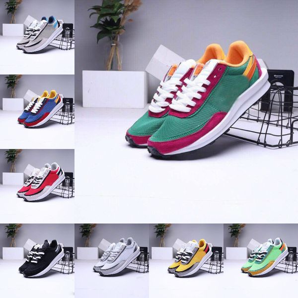 

2020 ldv waffle casual shoes daybreak trainers for men women white nylon pine green varsity blue beige red sports shoes sneakers, Black