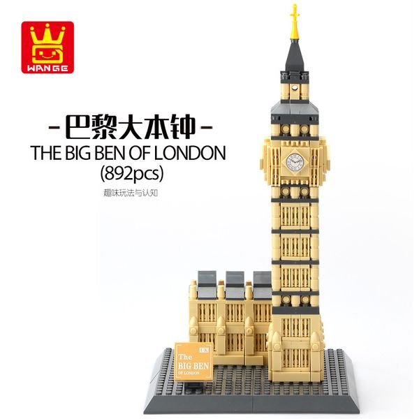 

детский строительный блок игрушка ориентир серии 3d модель здания лондон элизабет башня биг бен 891pcs детские подарочные украшения