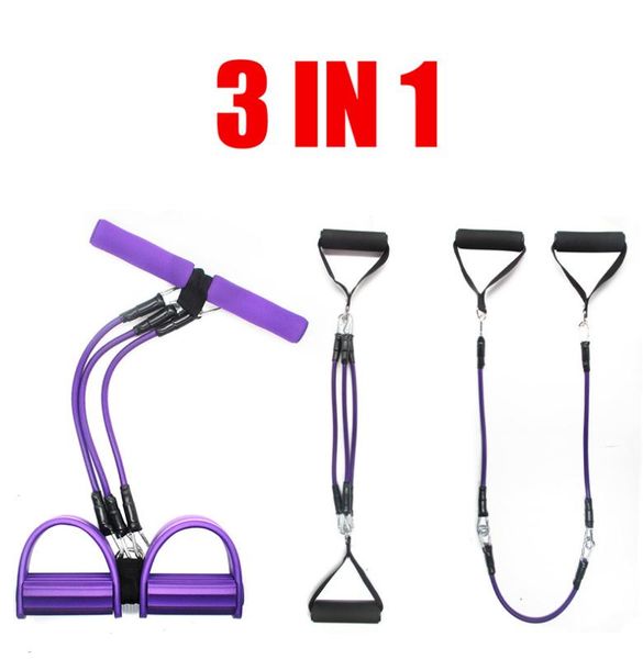 

sit-ups abdominal device four-tube pedal puller fitness multifunctional removable pull rope three-tube pedal pull rope