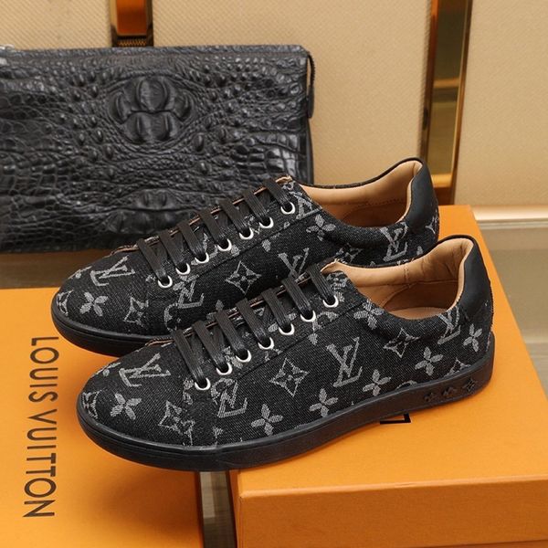 

2020 l6 fashion trend mens designer shoes leather breathable luxury shoes lace-up casual hiker shoes mens sneakers, Black