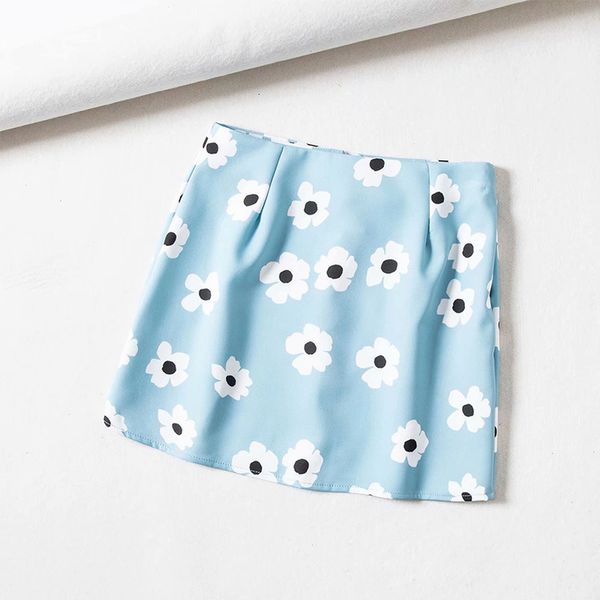 

daisy skirt women high waist harajuku skirts summer streetwear womens a line skirts 2020 fashion blue with zipper bottoms lady, Black