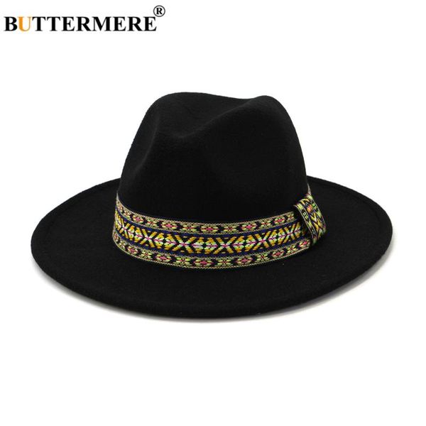 

buttermere wool felt fedora panama hat 2020 new men women wide brim sombrero black jazz trilby cap british style porkpie hat, Blue;gray