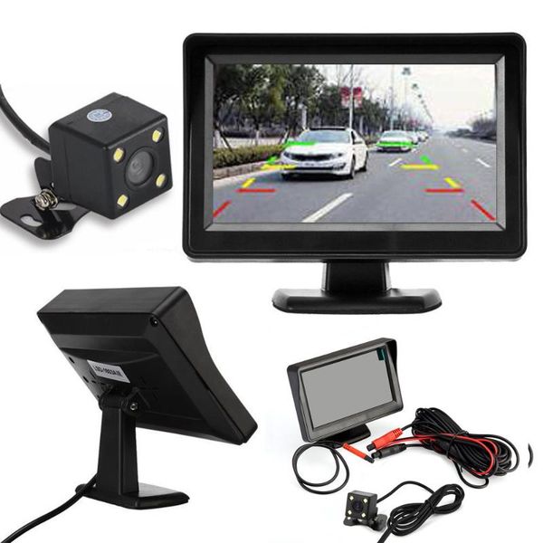 

4.3'' tft lcd car rear view mirror monitor night vision backup reverse camera monitor parking assistance waterproof auto hd #lr3