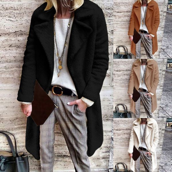 

winter lady womens warm long faux fur coat jacket parka outerwear