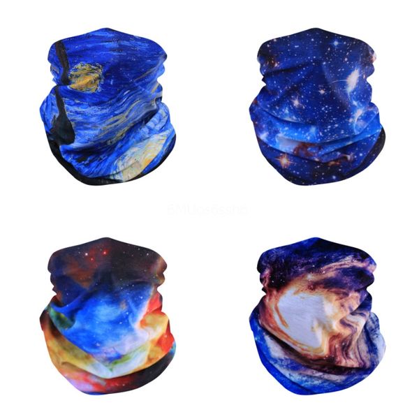 

jexpb new starry sky cycling scarf soft hairband scarf outdoor face mask headband light breathable edc print magic headwear 6 colors#138, Black