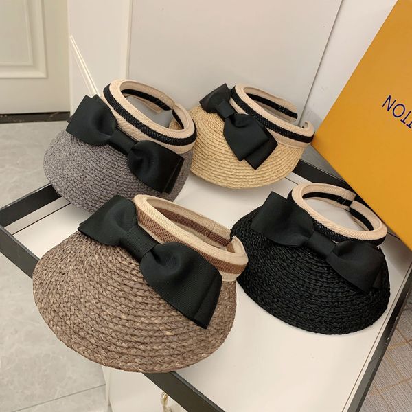 

japanese straw lafite grass empty travel sun hat korean fashion cap beach all-match straw hat, Blue;gray