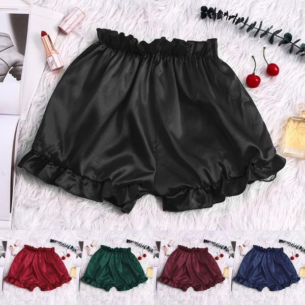 

silk satin flowers floral lace pajamas underwear women shorts plus size s-xxxl nightwear shorts women home sleep @e, Black;red