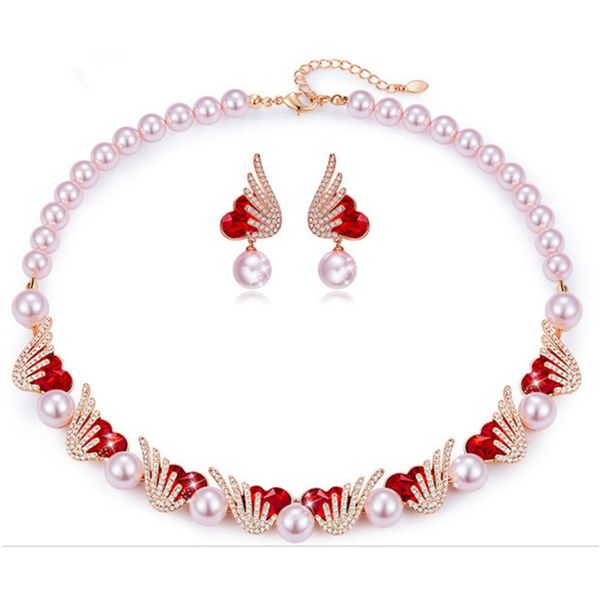 

pearl earing necklace sets for wedding part and upscale socialite banquet, Silver