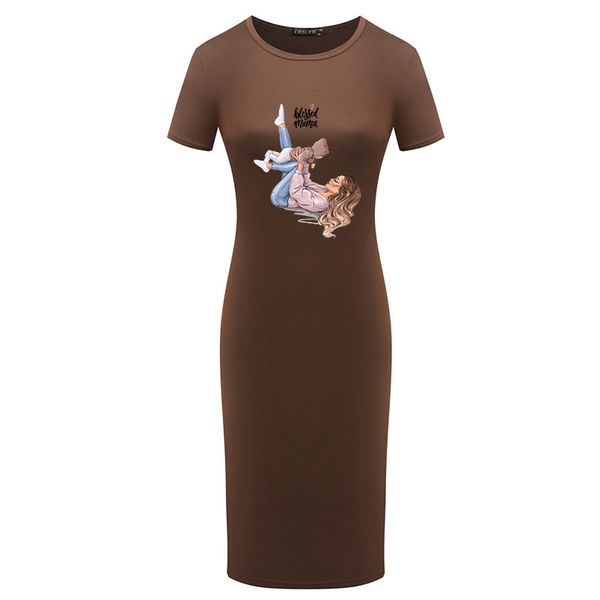 

Mummy Dresses Women Summer Designer Dress 2020 Explosion DIY Clothing Womens Casual Short Sleeve Breathable Dress 5 Styles