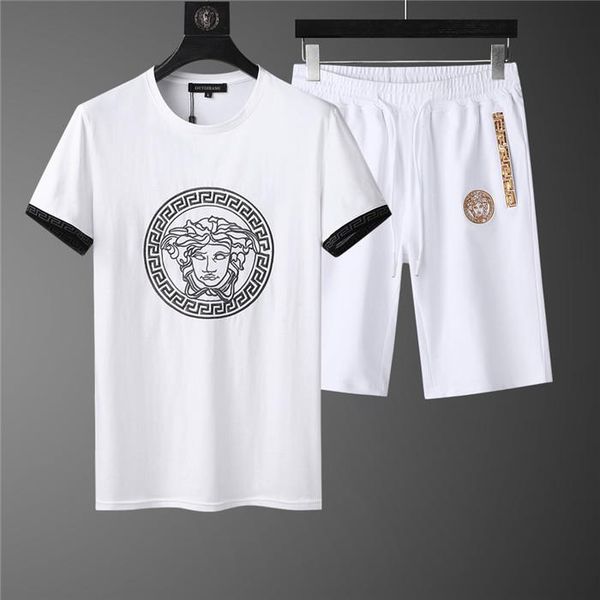 

mens tracksuit men summer designer tracksuit fashion breathable suit casual t shirt mens womens short sleeve t-shirt +short mens clothing, Gray